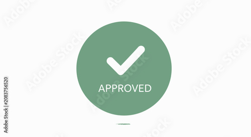 Green Approved Checkmark Icon Symbol.