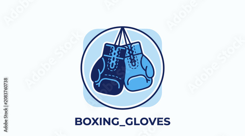 Foto Boxing gloves hanging on rope.