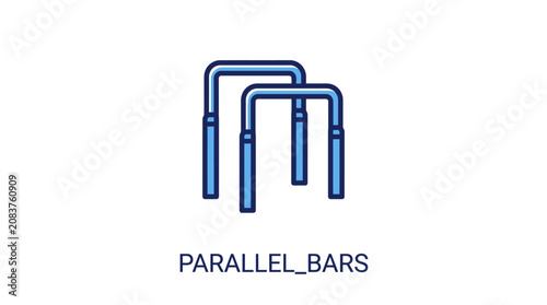 Quadro su tela Parallel blue metal gym bars equipment.