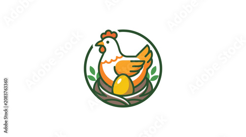 Cuadro en lienzo chicken sitting on an egg.