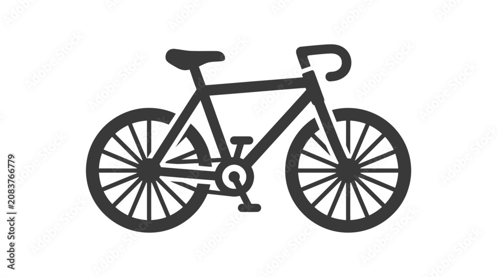 Fototapeta premium Bicycle silhouette on white background.