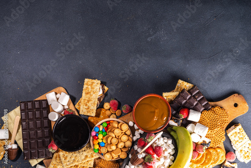S'mores party food and ingredients