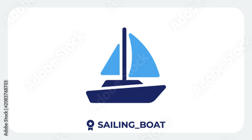 Foto Sailing boat on the water surface.