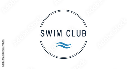 Fotografi Swim Club Logo Design Template.