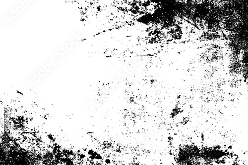 Quadro su tela Distressed rough grunge texture, weathered black and white vector background ele