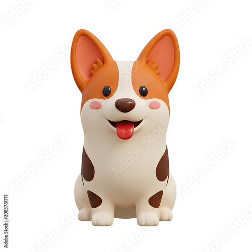Cute Corgi Dog 3D Icon