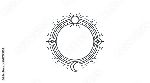Slika na platnu Astrology Symbol Sun Moon Stars.