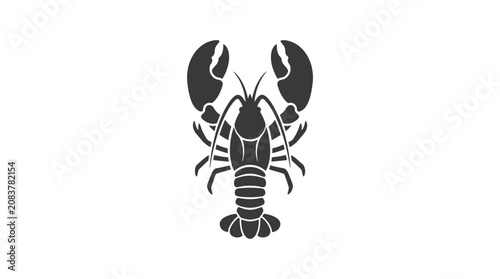 Foto Black silhouette of a lobster.