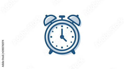 Quadro su tela Blue Alarm Clock Icon Closeup.