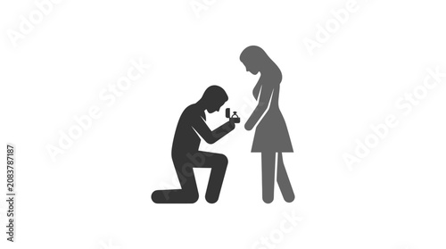 Tableau sur toile Man proposing to a woman romantically.