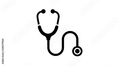 Simple Stethoscope Icon, Medical Health Care Symbol, Doctor Equipment