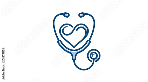 Stethoscope Heart Icon - Medical Symbol