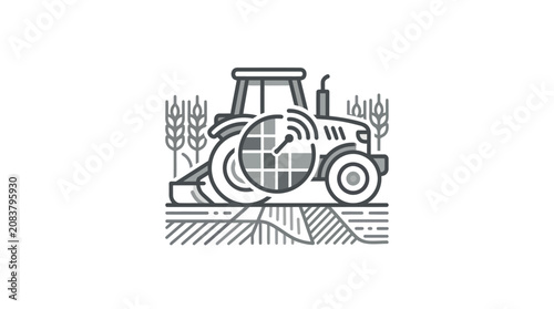 Obraz na płótnie Tractor with a large rear wheel.