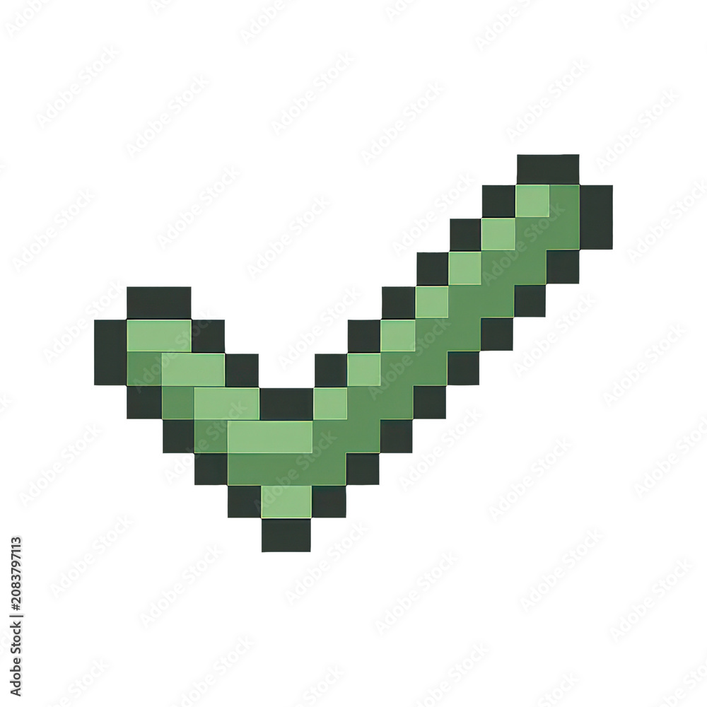 Fototapeta premium PNG Pixelated green checkmark icon