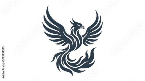 Quadro su tela Mythical Phoenix Bird Icon Symbol.