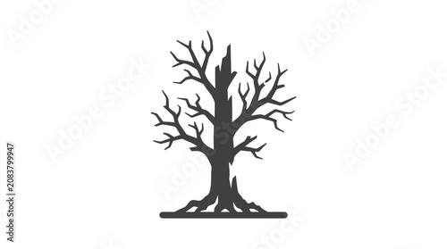 Photos Bare tree silhouette with roots.
