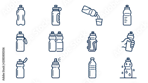 Foto Collection of plastic water bottles.