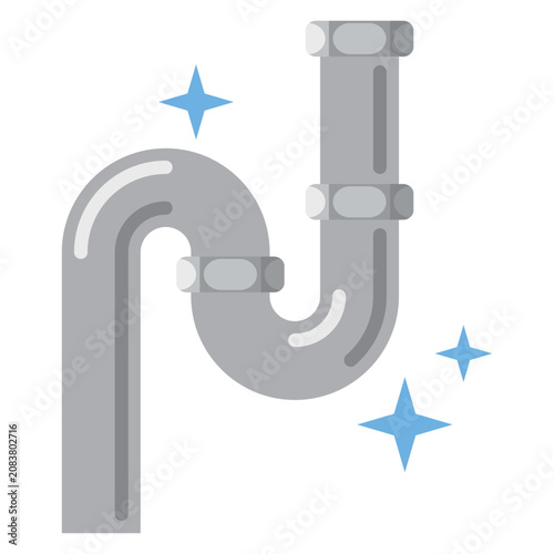 Fotografía Clean and sanitized U-shaped drainage pipe illustration