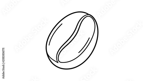 Konstfotografi Minimalist Line Art Coffee Bean Icon