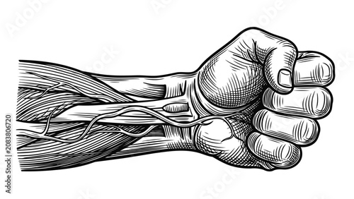 Canvastavla Anatomical Sketch of Human Hand and Forearm Muscles