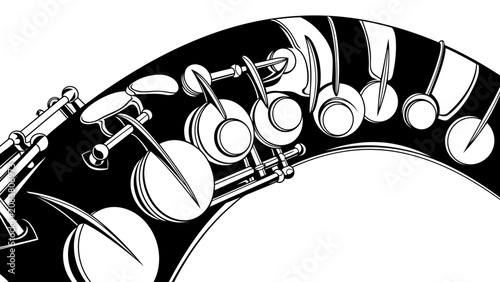 Canvas Print Abstract Graphic Illustration of Saxophone Keys