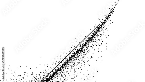 Bild auf Leinwand Abstract Data Scatter Plot with Exponential Trend Line