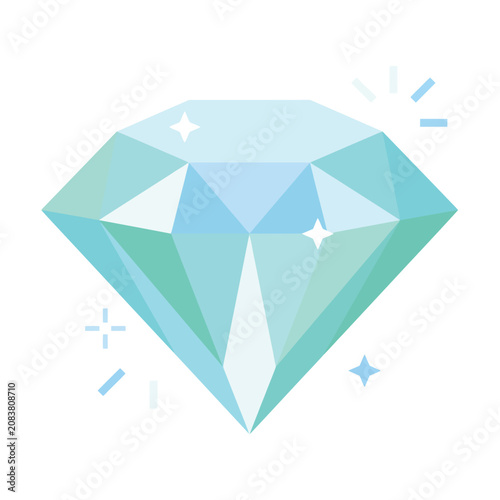 Fotografie Sparkling aquamarine gemstone with geometric facets and subtle light effects, representing luxury and value