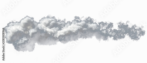 A fluffy, white cloud formation against a deep black background, detailed and textured