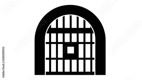 Bild auf Leinwand Minimalist Prison Gate Icon Illustration