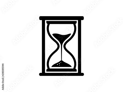 Fotografie Hourglass Icon Silhouette - Time Passing Concept