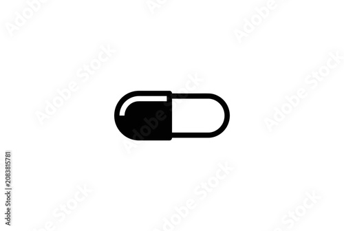 Medical capsule icon, health symbol, simple vector graphic