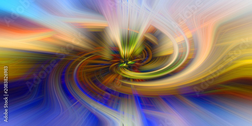 фотографія Vibrant abstract swirl effect with dynamic light trails and colorful motion lines creating energetic focal point art display