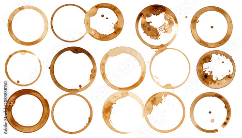 Coffee Ring Stains Patterns Authentic Brown Circular Splatter Examples