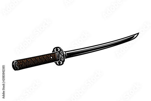 Japanese Katana Sword: Traditional Samurai Weapon Illustration