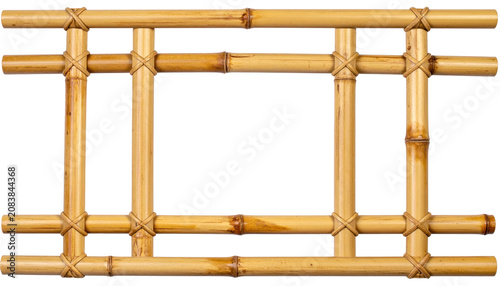 Bamboo Frame Structure with Crossed Joint Design Natural Decorative Screen