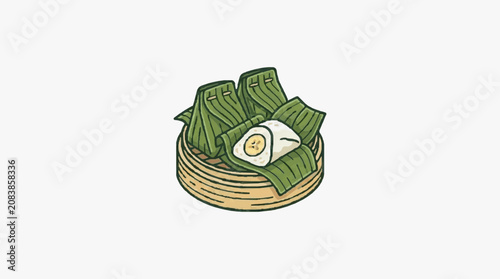 Close up of a detailed green frog illustration vector.