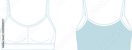 Cad drawing bra design illustration technical sketch for apparel manufacturing
