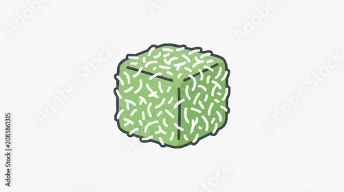Photos Close up view of a green knitted wool ball.