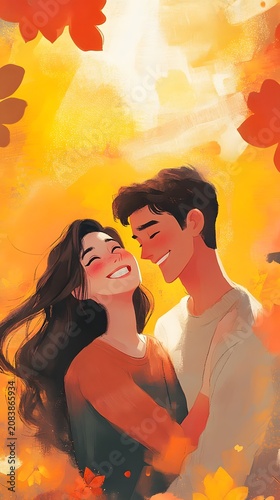 Capturing the profound warmth and joy of a connected couple sharing an intimate moment under the vibrant glow of sunset light.
