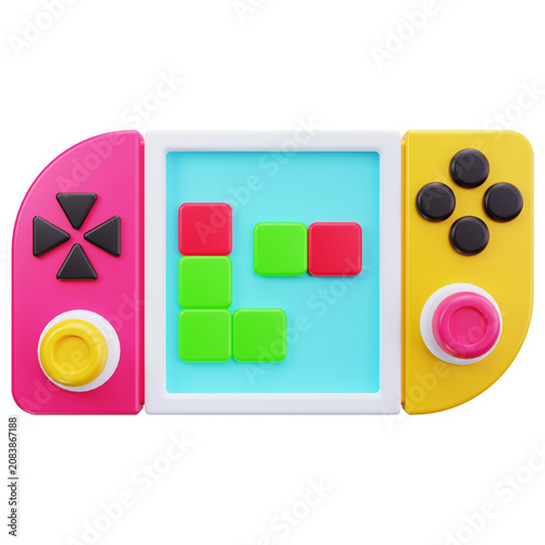 Kids Handheld Game Console 3D Illustrations