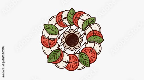 Colorful floral wreath with red roses and greenery.