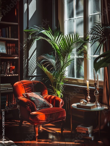 Dark Library Study Interior Books Candlelight Atmospheric Photography
