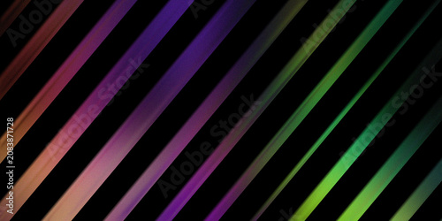 фотографія Abstract background with glowing diagonal stripes in vivid spectrum colors against dark black surface for high energy visual design