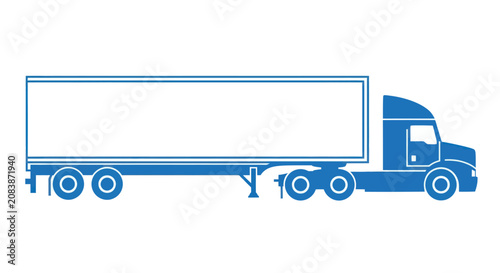 Photos Semi Truck Side View Vector Illustration