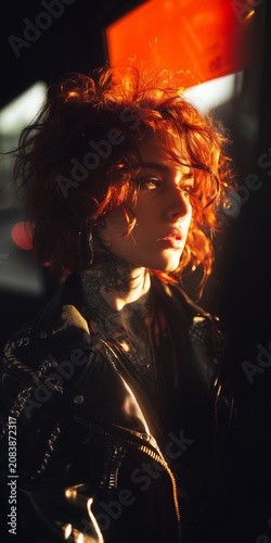 Male Figure Dramatic Fire Orange Glow Dark Portrait Art