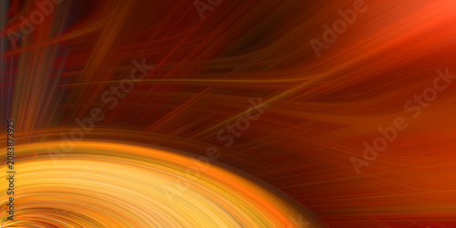 Fotografie Abstract background with swirling golden light trails and fiery orange glowing energy streams creating dynamic motion effects