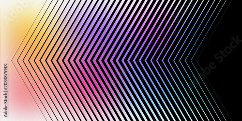 Abstract chevron arrow pattern with fine lines on gradient background featuring vibrant color transitions for modern design art.
