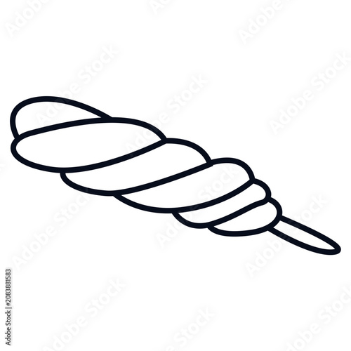 Twisted Bread Stick Pastry With Fresh Bakery Style Doodle Line Art Illustration