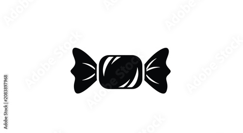 Tableau sur toile Black silhouette illustration of wrapped candy with shiny highlights