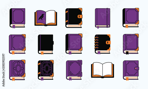 Halloween spellbook collection witchy books for dark magic and mystery
